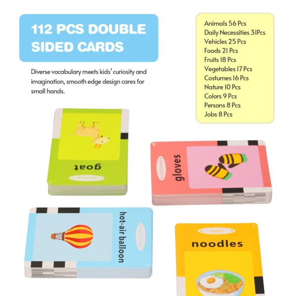 Education Machine with 112Pcs Flash Cards Christmas Gift for Toddler Girls Boys - Image 2