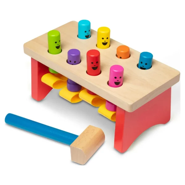 Deluxe Pounding Bench Wooden Toy With Mallet - Image 2