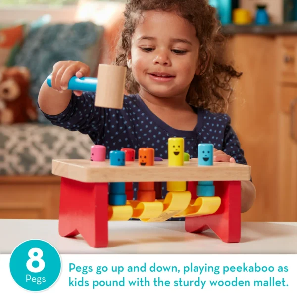 Deluxe Pounding Bench Wooden Toy With Mallet - Image 3